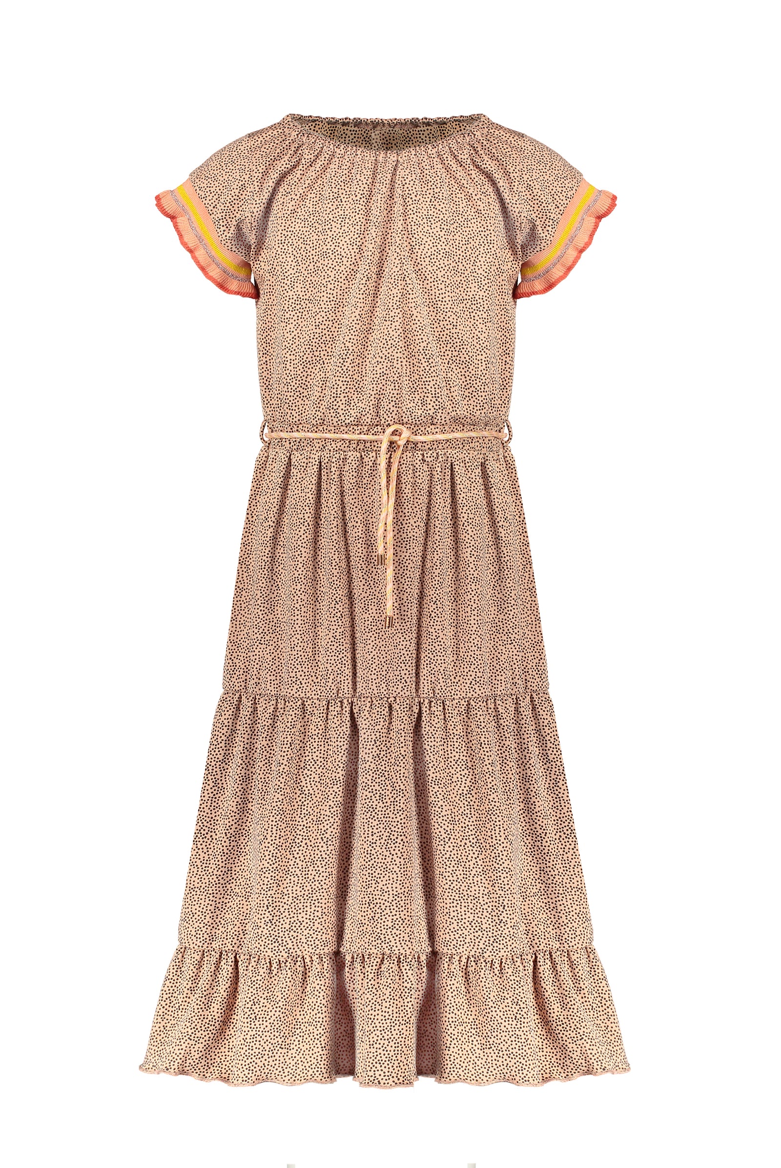 NoNo Mirthy maxi dress with ruffled ribbed s/sleeve