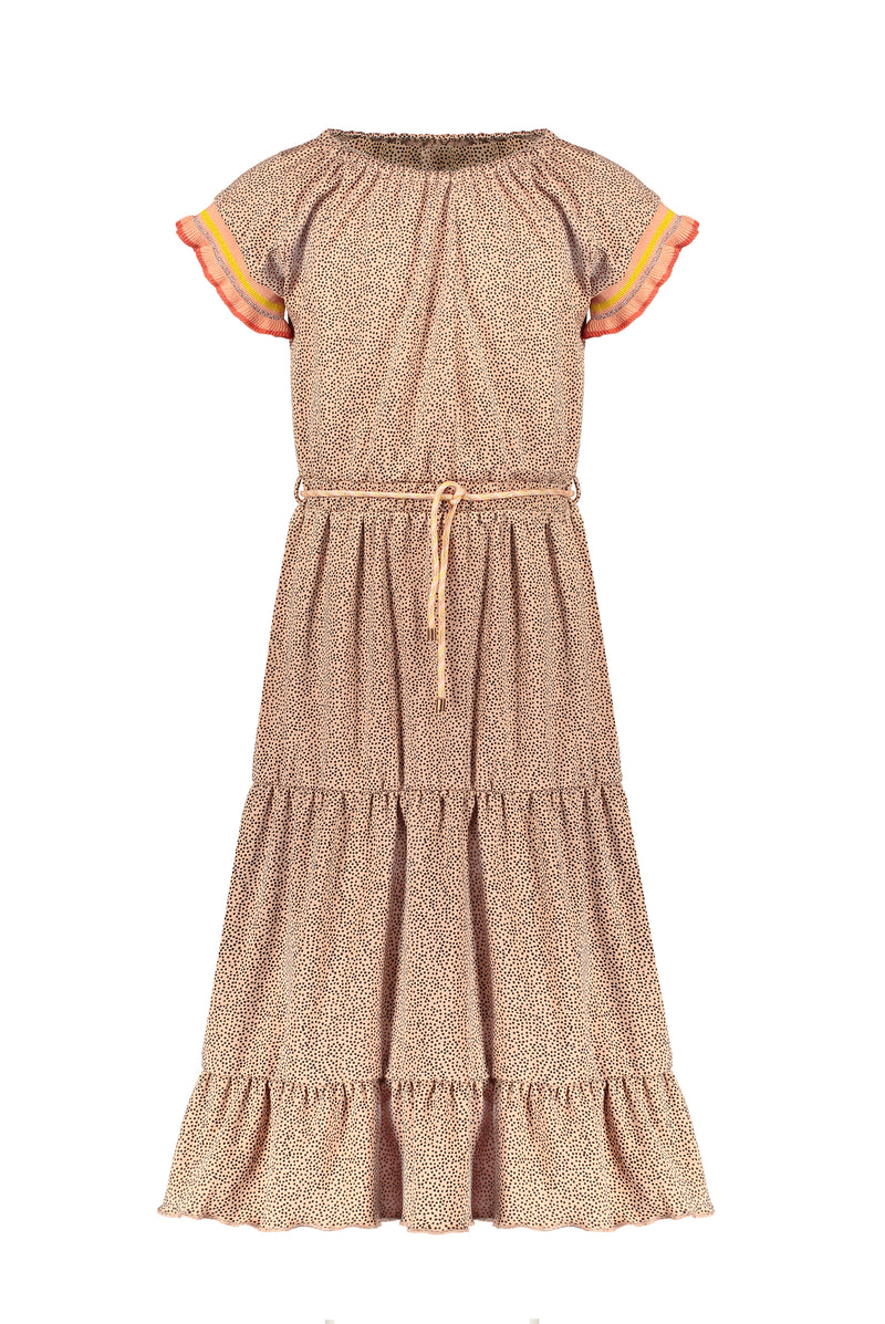 NoNo Mirthy maxi dress with ruffled ribbed s/sleeve