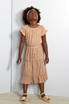 NoNo Mirthy maxi dress with ruffled ribbed s/sleeve