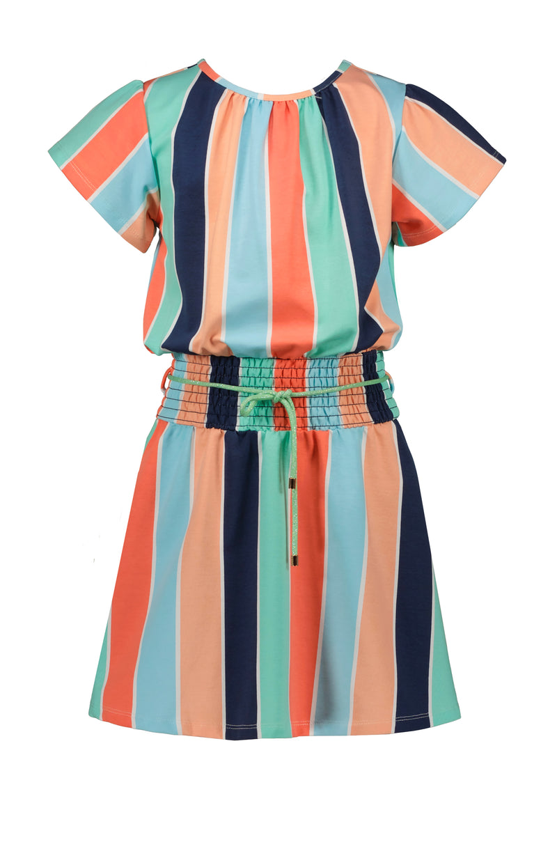 NoNo Mickey sweat s/sl dress wide stripes