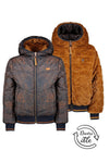 Meisjes Reversible hooded bomber jacket Bomby  van NoNo in de kleur Navy Blazer in maat 146-152.