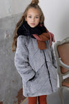 Meisjes Reversible half long hooded jacket Bay van NoNo in de kleur Jet Black in maat 158-164.