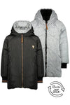 Meisjes Reversible half long hooded jacket Bay van NoNo in de kleur Jet Black in maat 158-164.