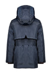 Meisjes Bow hooded parka style jacket with little bag van NoNo in de kleur Navy Blazer in maat 146-152.