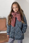 Meisjes Raya chenille set: beanie with ponytail hole+scarf van NoNo in de kleur Vintage Ruby in maat 134-164.