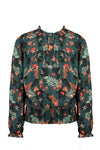 Meisjes Tessa blouse l/sl AOP Forest van NoNo in de kleur Winter Smaragd in maat 134-140.