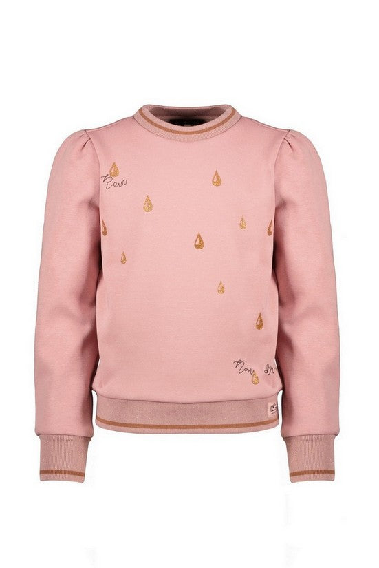 NoNo Kate round neck sweater with raindrops print