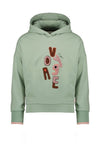 Meisjes Kumy hooded sweater Voyage artwork van NoNo in de kleur Winter Smaragd in maat 134-140.
