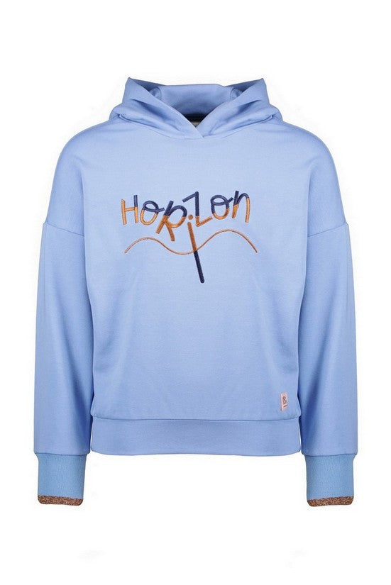 Meisjes KumyB hooded sweater with embroidery van NoNo in de kleur Lavender in maat 134-140.