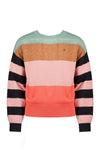 Meisjes KesB knitted sweater block stripes van NoNo in de kleur Winter Smaragd in maat 134-140.