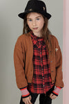 Meisjes Amber knitted solid cardigan van NoNo in de kleur Puppy in maat 134-140.