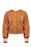 Meisjes Amber knitted solid cardigan van NoNo in de kleur Puppy in maat 134-140.
