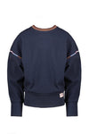Meisjes Kiz tshirt l/sl with embroidery van NoNo in de kleur Navy Blazer in maat 134-140.