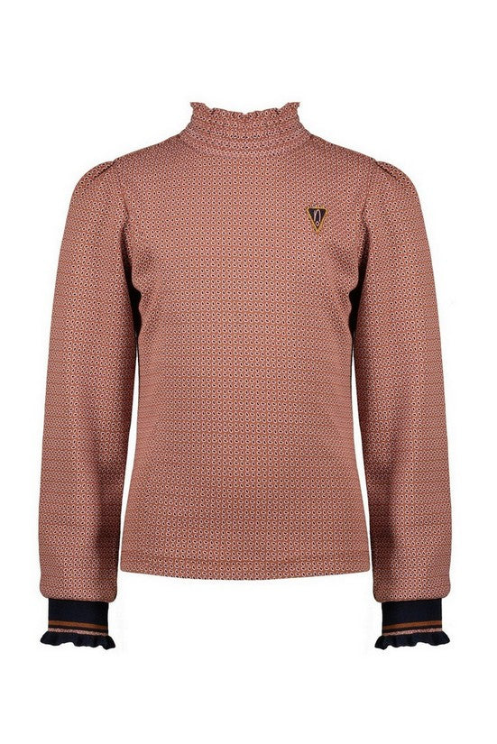Meisjes Kean turtle neck tshirt l/sl  van NoNo in de kleur Puppy in maat 134-140.