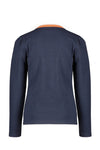 Meisjes Kio crew ribbed neck tshirt l/sl van NoNo in de kleur Navy Blazer in maat 134-140.
