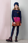 Meisjes Kio crew ribbed neck tshirt l/sl van NoNo in de kleur Navy Blazer in maat 134-140.