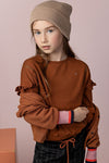 Meisjes Kimy tshirt dropped l/sl  van NoNo in de kleur Puppy in maat 134-140.