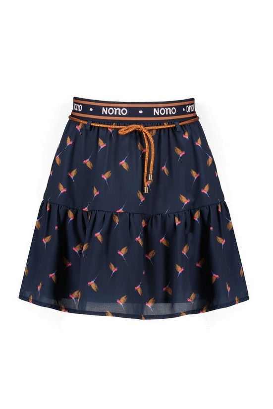 Meisjes Nomy short skirt  AOP van NoNo in de kleur Navy Blazer in maat 134-140.