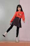 Meisjes Neille skirt short Tulips AOP van NoNo in de kleur Antracite in maat 134-140.