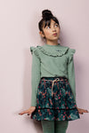 Meisjes Nona short skirt Forest AOP van NoNo in de kleur Winter Smaragd in maat 134-140.