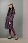 Meisjes Maya mid long dress AOP van NoNo in de kleur Vintage Rose in maat 134-140.