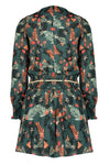 Meisjes Manyu woven l/sl dress AOP van NoNo in de kleur Winter Smaragd in maat 134-140.