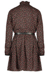 Meisjes Milau button up l/sl dress AOP van NoNo in de kleur Antracite in maat 134-140.