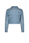 Meisjes DoveB denim jacket with puffed sleeves van NoNo in de kleur Denim in maat 134-140.