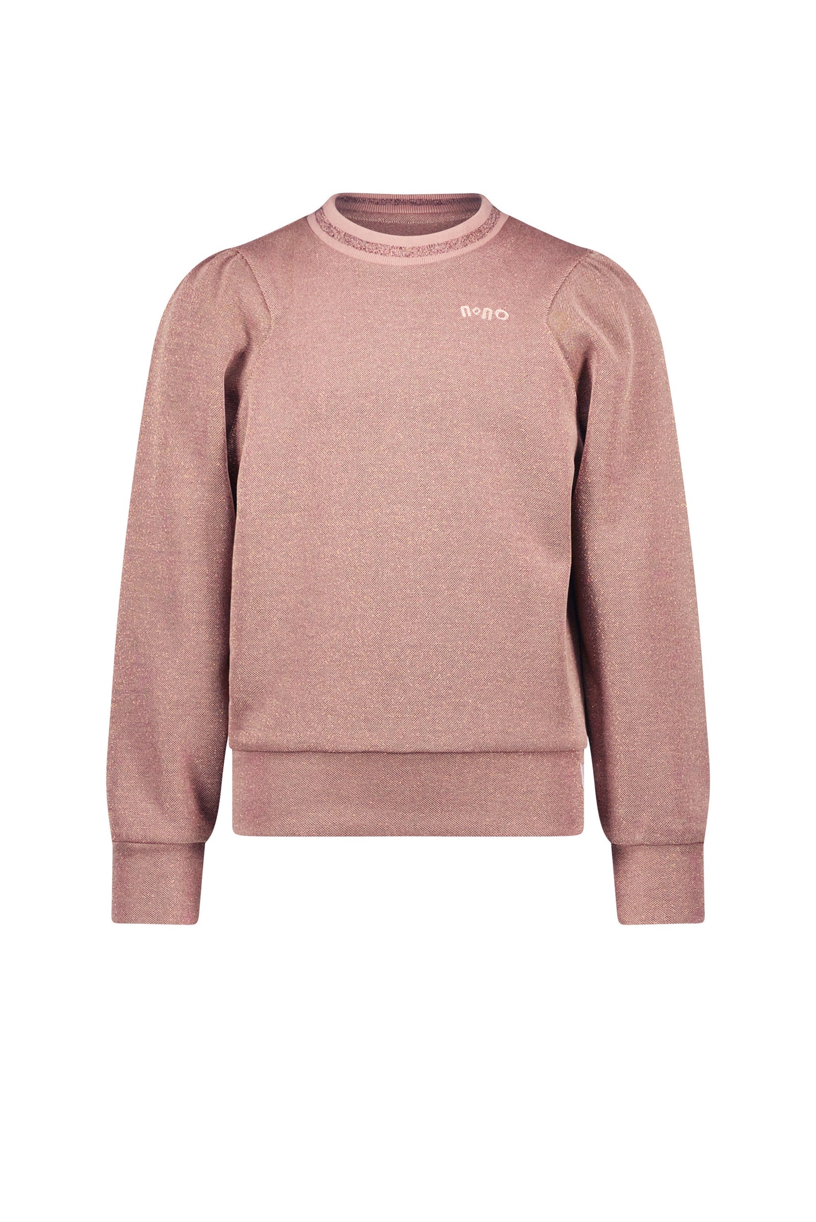 NoNo Kilan lurex pique sweater long sleeve with puffed sleeves