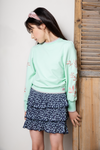 NoNo Kate round neck sweater with embroidery at sleeves