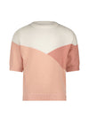 Meisjes Kes s/sl knitted sweater van NoNo in de kleur Rosy Ginger in maat 134-140.
