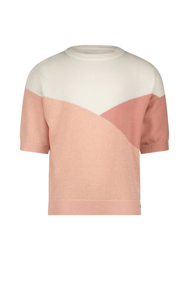 Meisjes Kes s/sl knitted sweater van NoNo in de kleur Rosy Ginger in maat 134-140.