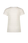 Meisjes Kamsi pointelle jersey tshirt s/sl van NoNo in de kleur Snow White in maat 134-140.