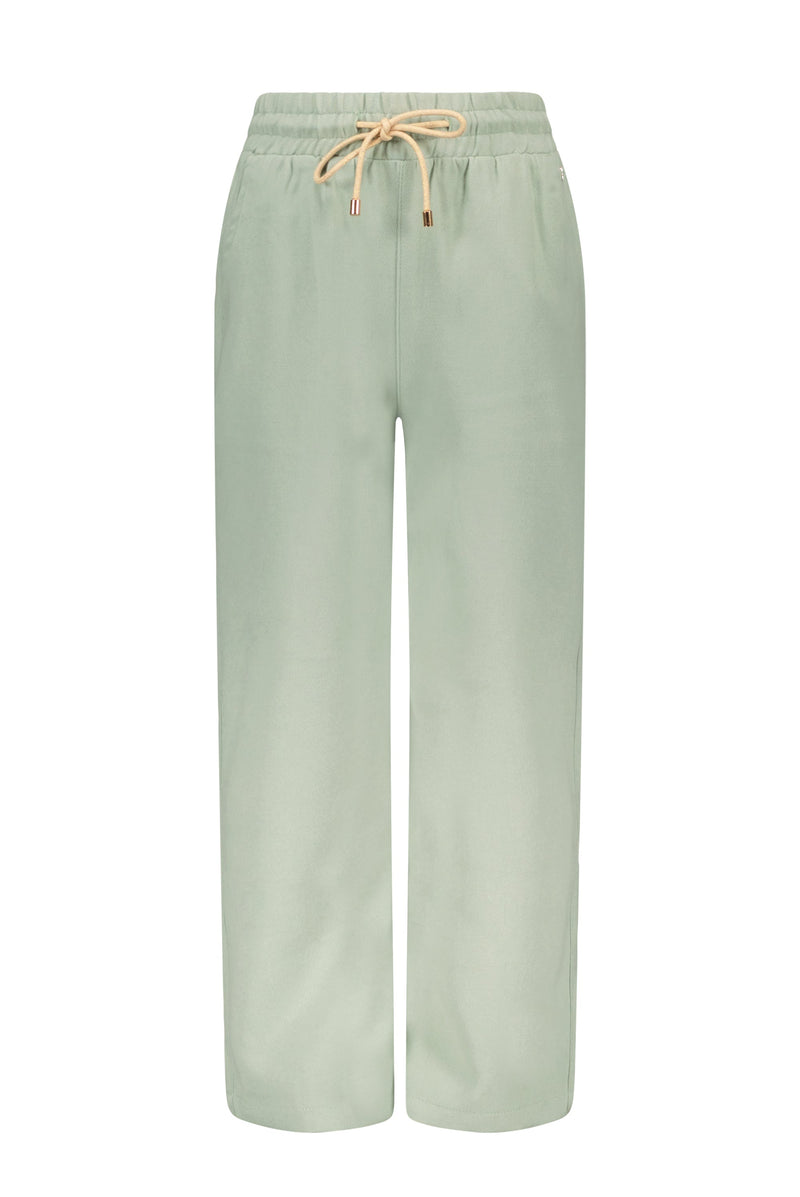 Meisjes Sayla palazzo babycord pants van NoNo in de kleur Soft Pistache in maat 134-140.
