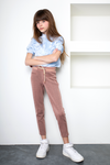 NoNo Secla melange pique pants +rib waistband