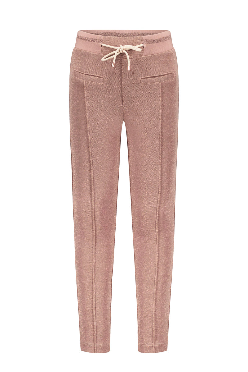 Meisjes Secla melange pique pants +rib waistband van NoNo in de kleur Rosy Ginger in maat 134-140.
