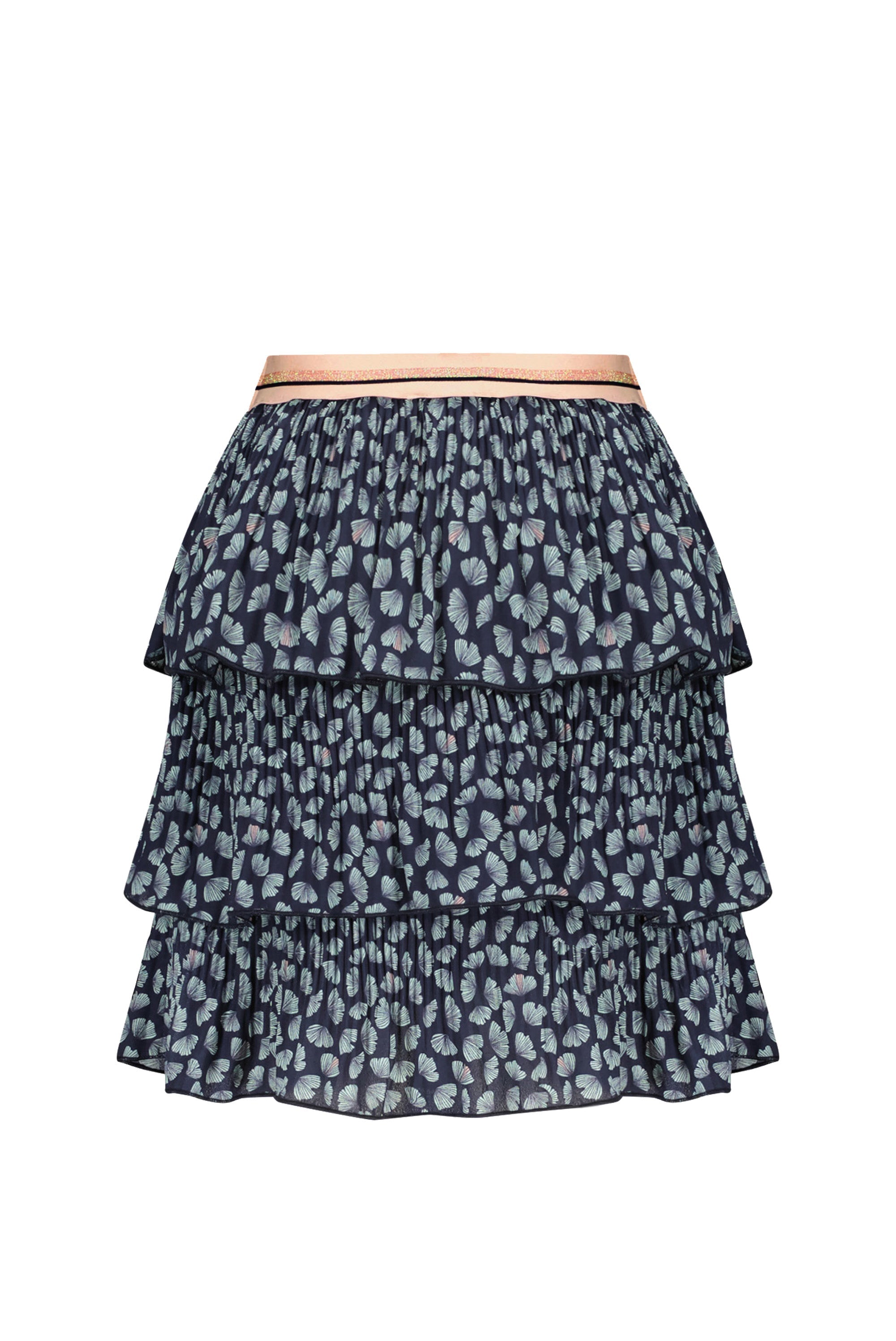 Meisjes Nika 3 layered short skirt van NoNo in de kleur Navy Blazer in maat 134-140.