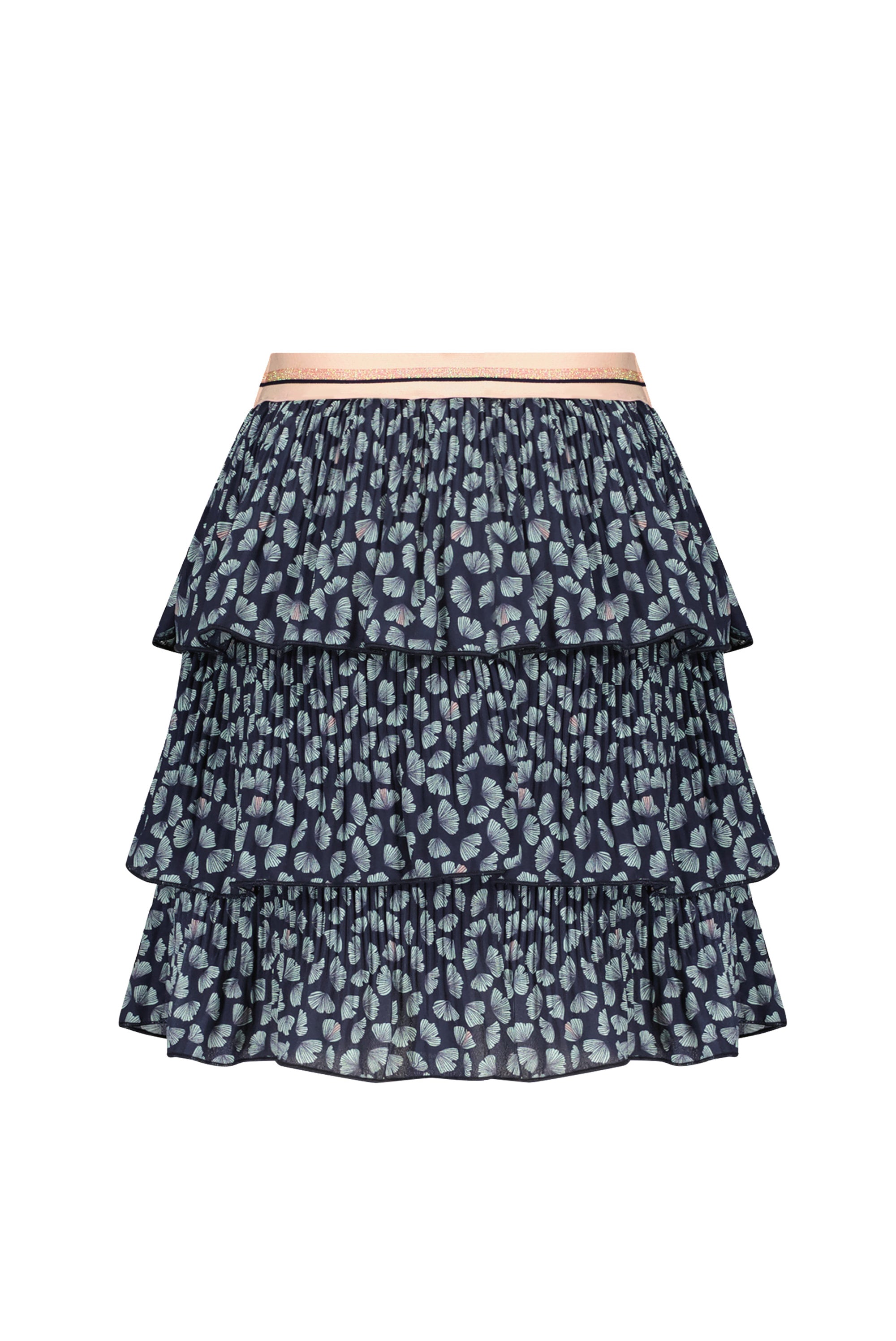 Meisjes Nika 3 layered short skirt van NoNo in de kleur Navy Blazer in maat 134-140.