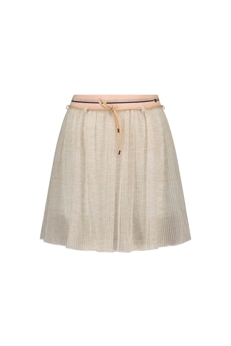 Meisjes Norah crincle voile skirt with pants lining van NoNo in de kleur Snow White in maat 134-140.