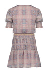 Meisjes Manyu s/sl dress with elasticated details at skirt van NoNo in de kleur Rosy Ginger in maat 134-140.