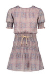 Meisjes Manyu s/sl dress with elasticated details at skirt van NoNo in de kleur Rosy Ginger in maat 134-140.
