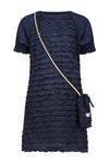 Meisjes Maisa ruffled dress s/sl+little bag van NoNo in de kleur Navy Blazer in maat 134-140.