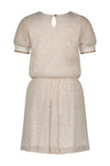 Meisjes Merle crincle voile dress with ribbed sleevecuffs van NoNo in de kleur Snow White in maat 134-140.