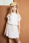 NoNo Merle crincle voile dress with ribbed sleevecuffs
