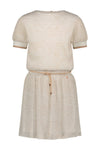 Meisjes Merle crincle voile dress with ribbed sleevecuffs van NoNo in de kleur Snow White in maat 134-140.