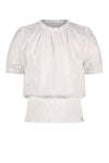 Meisjes Tomma embroidery anglaise blouse half sleeve van NoNo in de kleur Pearled Ivory in maat 110.
