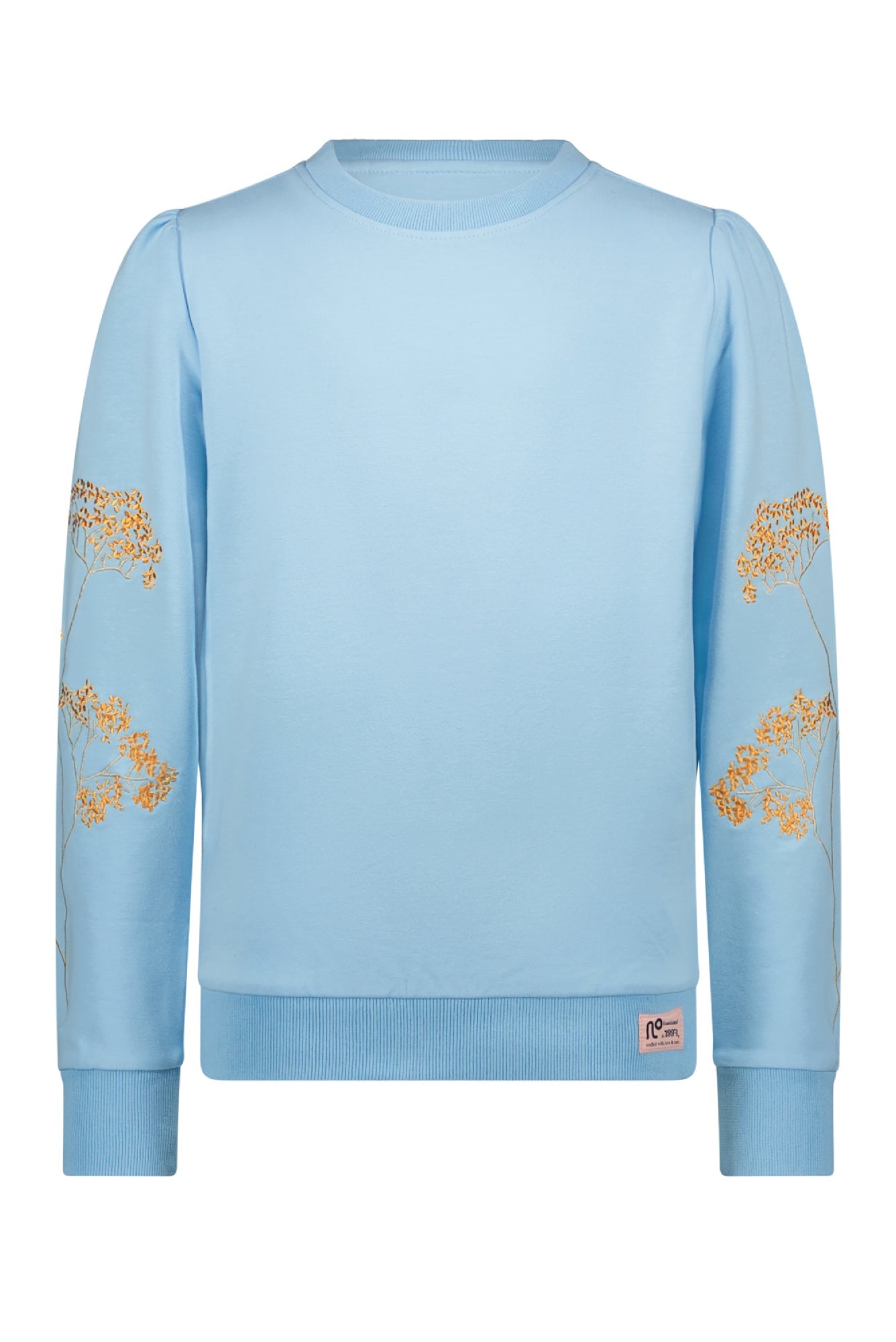 NoNo Kate round neck sweater with big embroidery at sleeves