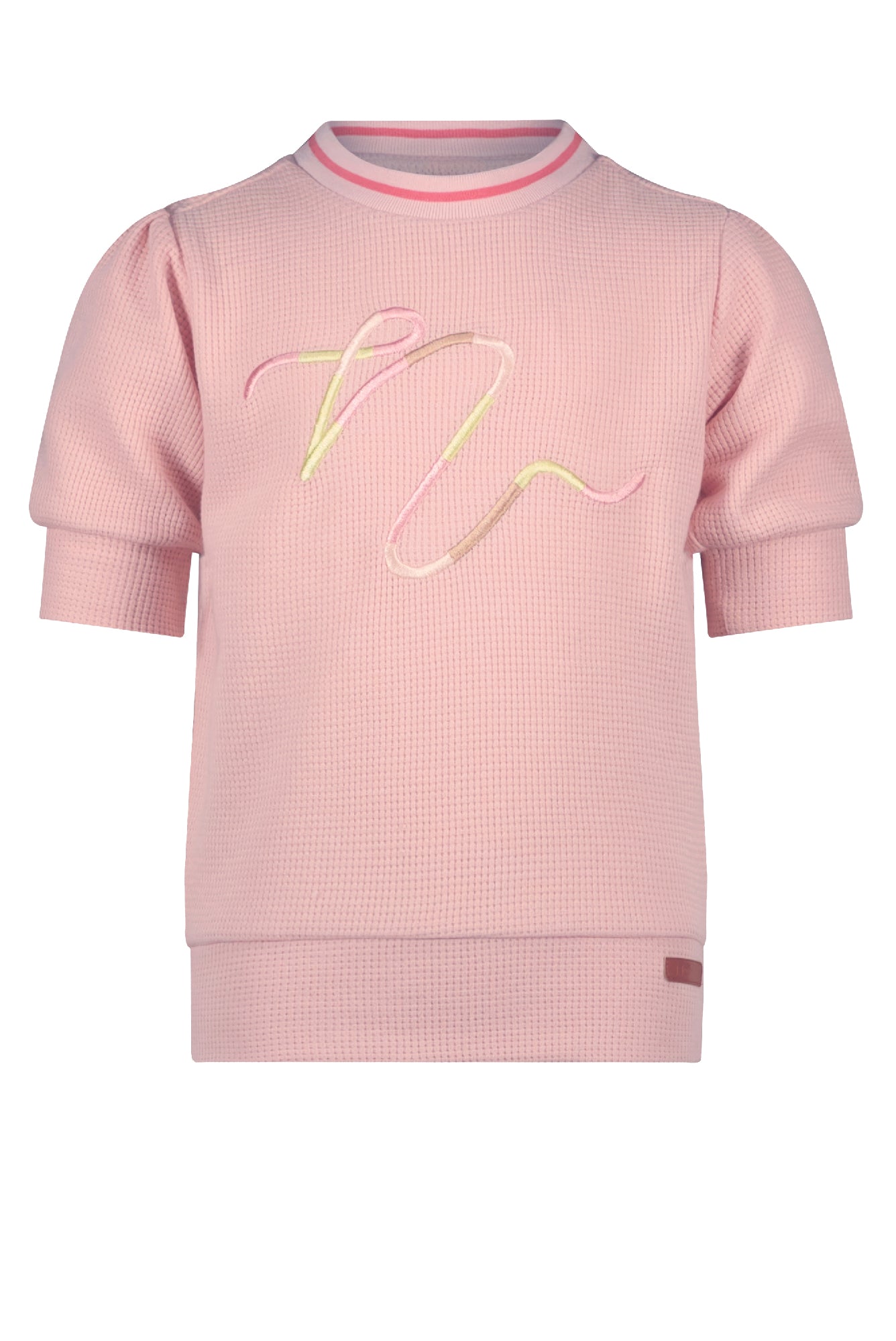 NoNo Kaylan waffled top with N embroidery