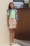 Meisjes Donka sleeveless denim button up vest van NoNo in de kleur Jeans in maat 134-140.