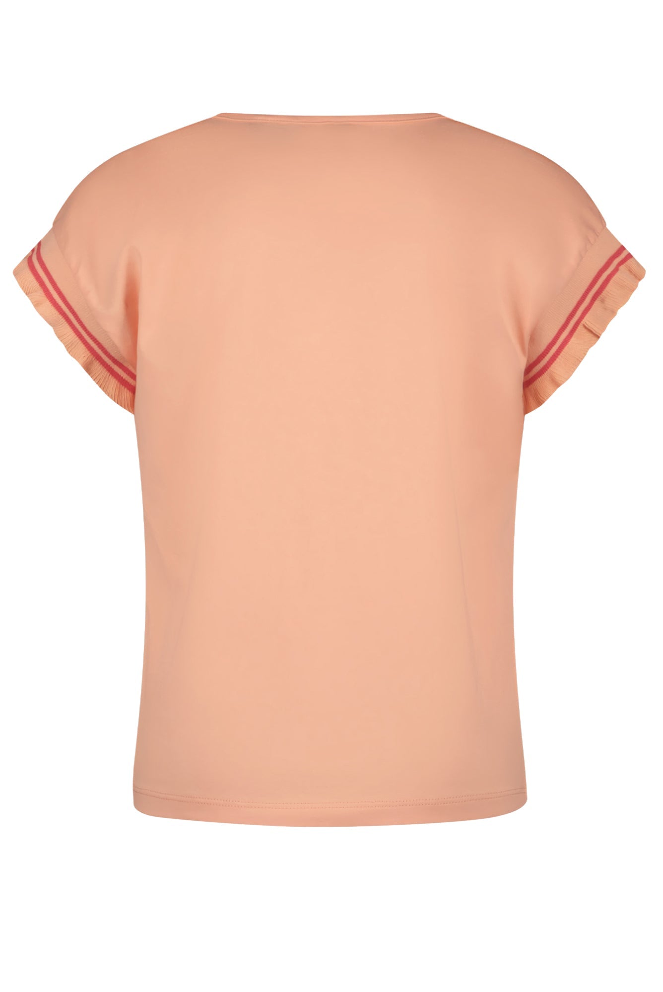 Meisjes Kanai music notes tshirt s/sl with ruffled rib at sleeve end van NoNo in de kleur Light Peach in maat 134-140.